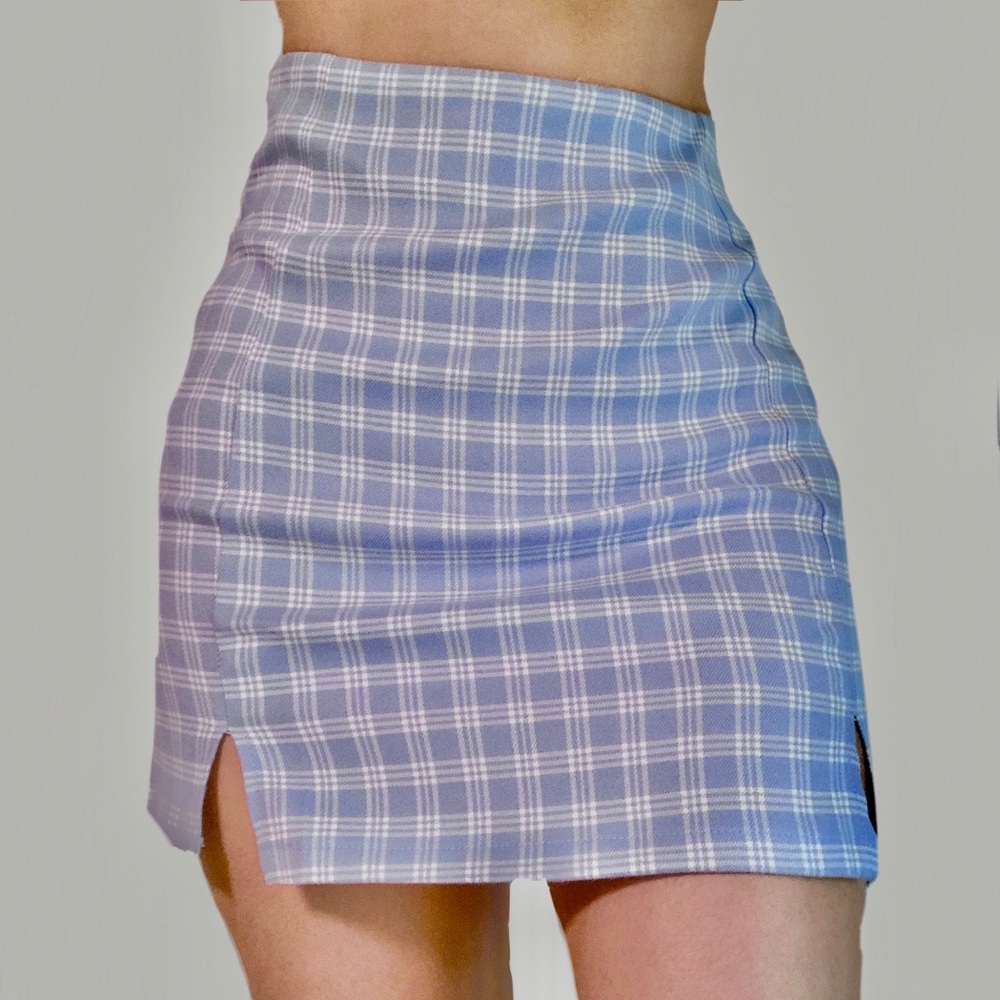 blue mini skirt